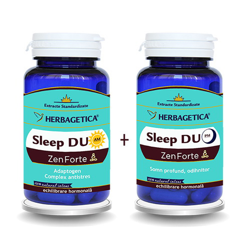 Sleep Duo AM/PM  (120 capsule + 120 capsule), Herbagetica Efarmacie.ro imagine 2022