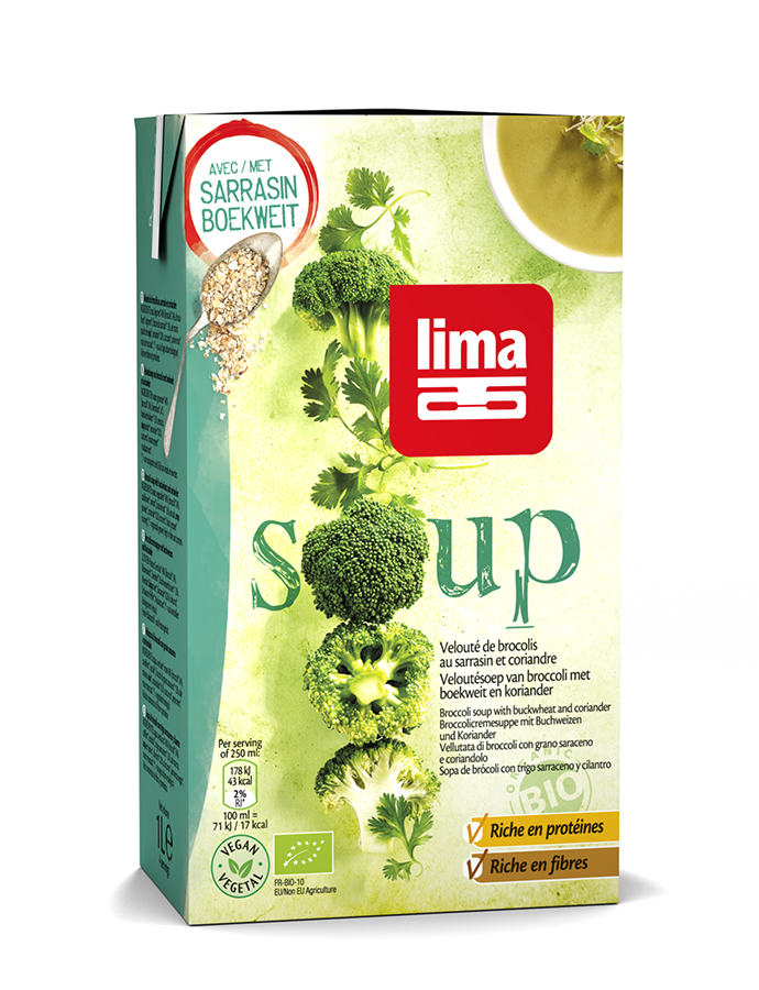 Supa crema de broccoli cu hrisca si coriandru bio (1 litru), Lima