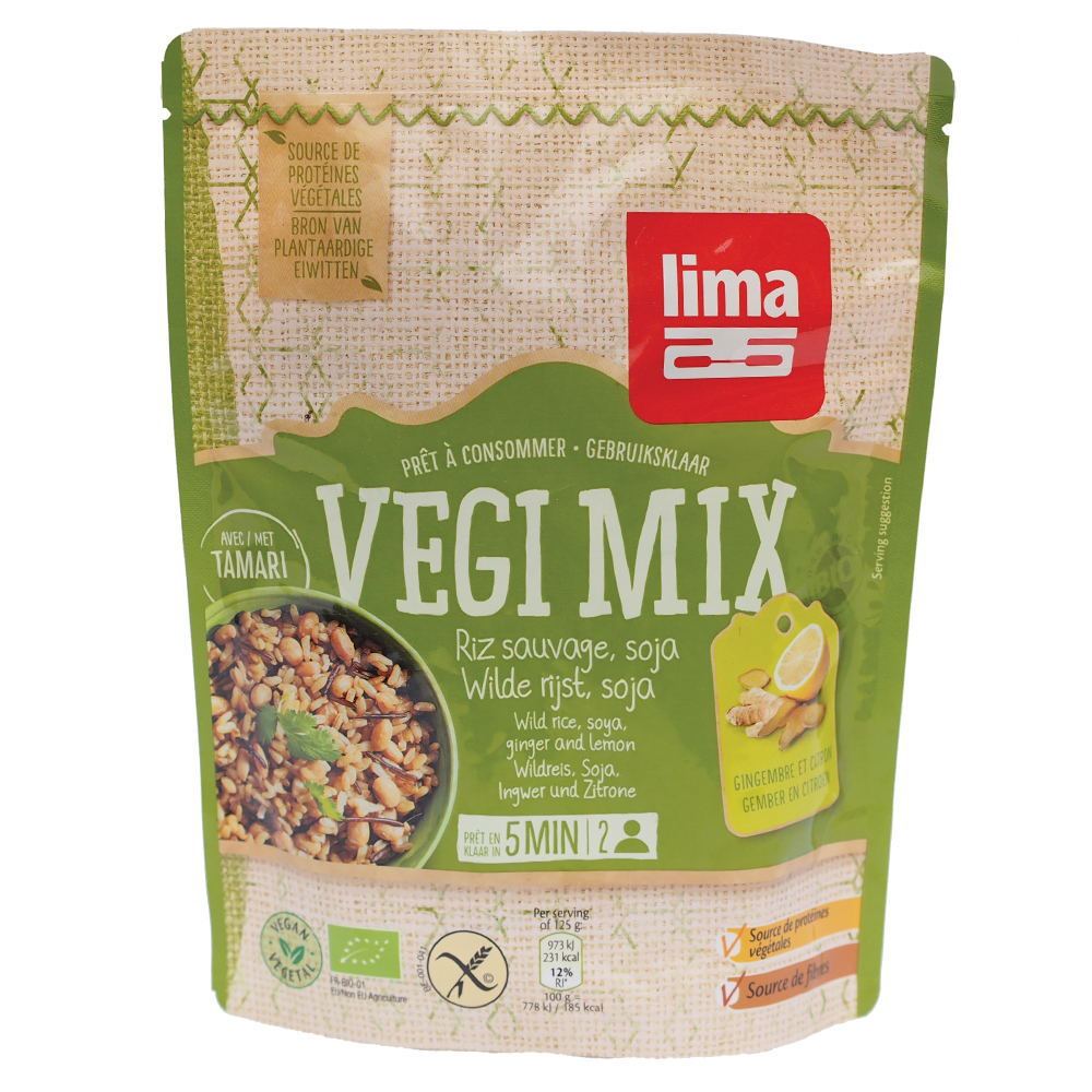 Vegi mix ghimbir, orez salbatic si soia bio (250 grame), Lima