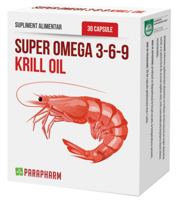 Quantumpharm, Super Omega 3-6-9 Krill Oil (30 capsule) Efarmacie.ro