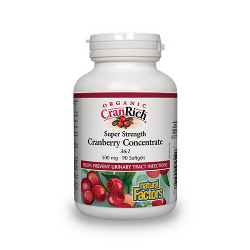 Extract concentrat de cranberry 500 mg (90 capsule), Natural Factors Efarmacie.ro