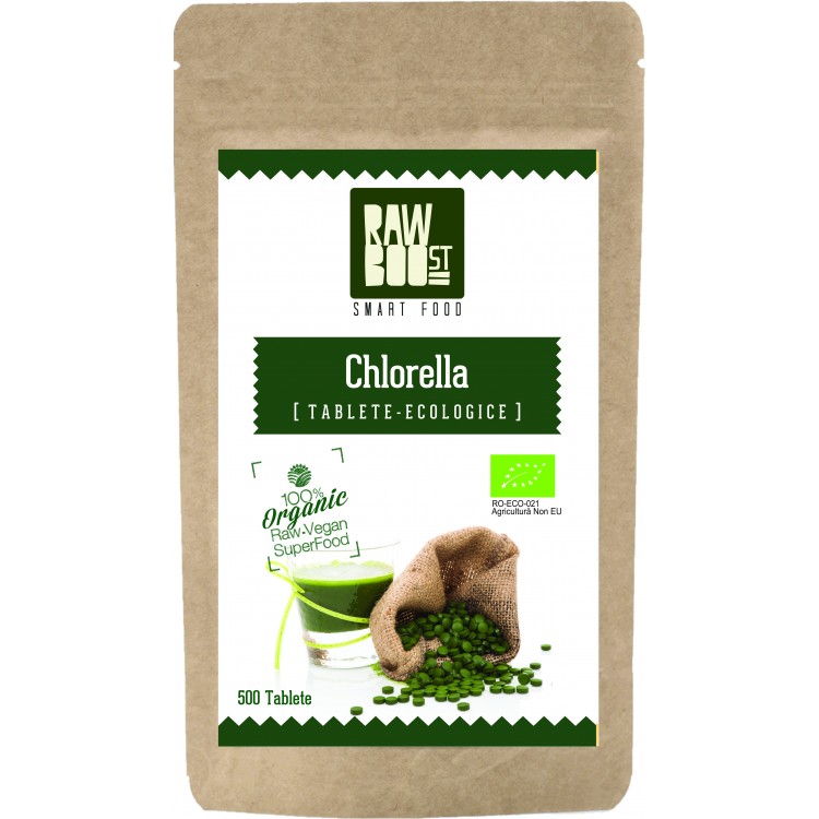 Chlorella tablete ecologice 250 gr ( 500 tablete), RawBoost