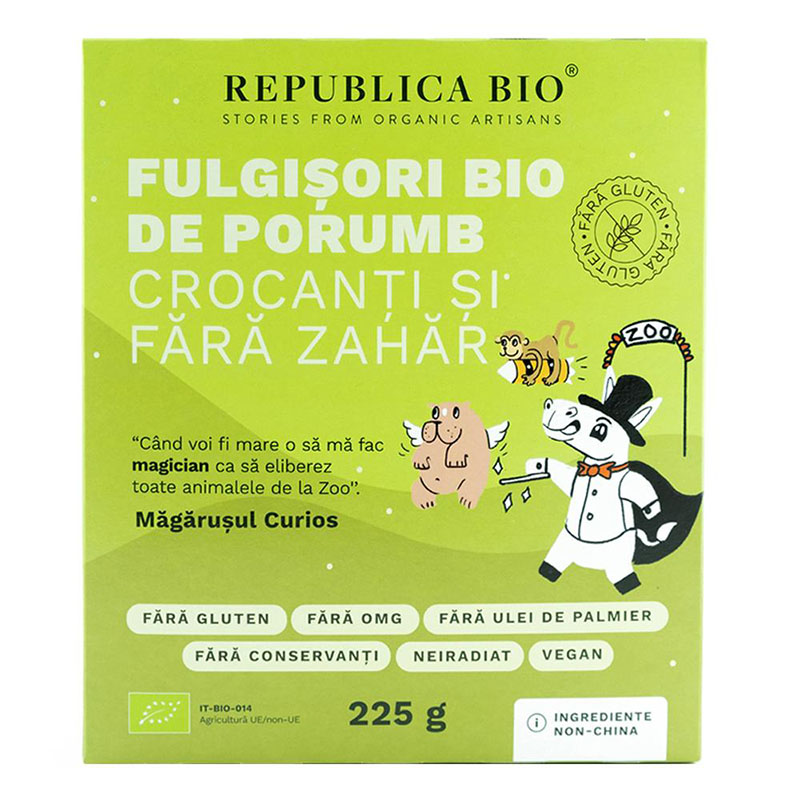 Fulgisori Bio de porumb crocanti si fara zahar (225 grame), Republica Bio Efarmacie.ro