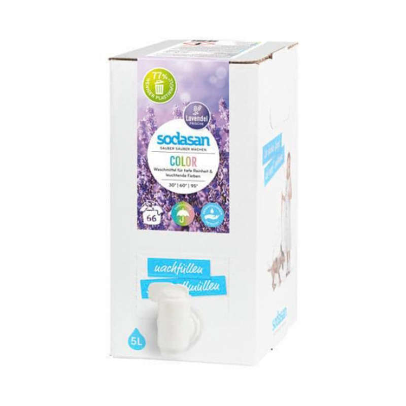 Detergent bio lichid rufe albe si color lavanda (5 litri), Sodasan Efarmacie.ro