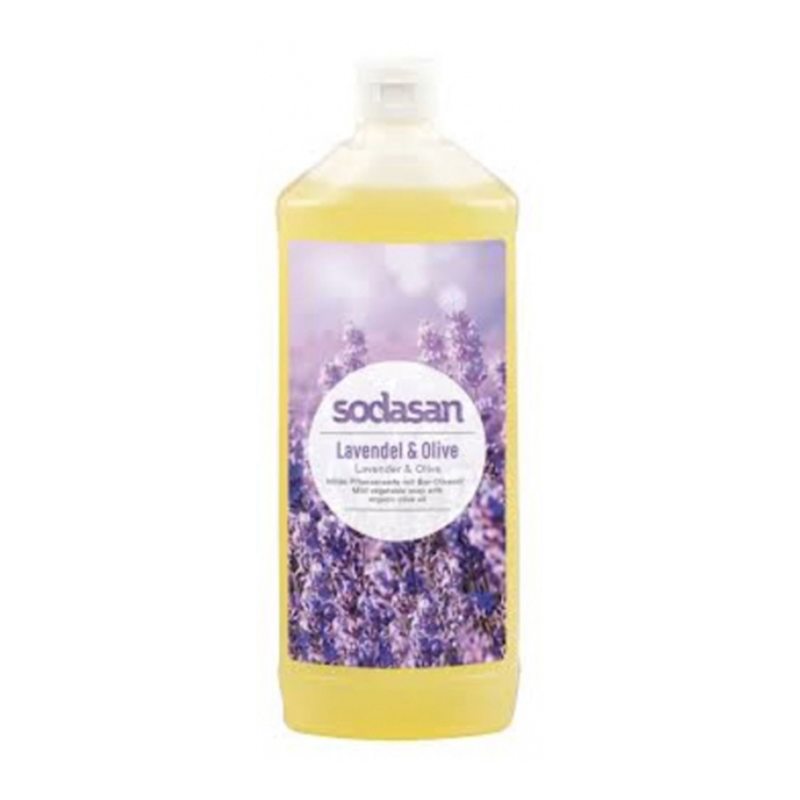 Sapun lichid – gel de dus bio lavanda masline (1 litru), Sodasan Efarmacie.ro