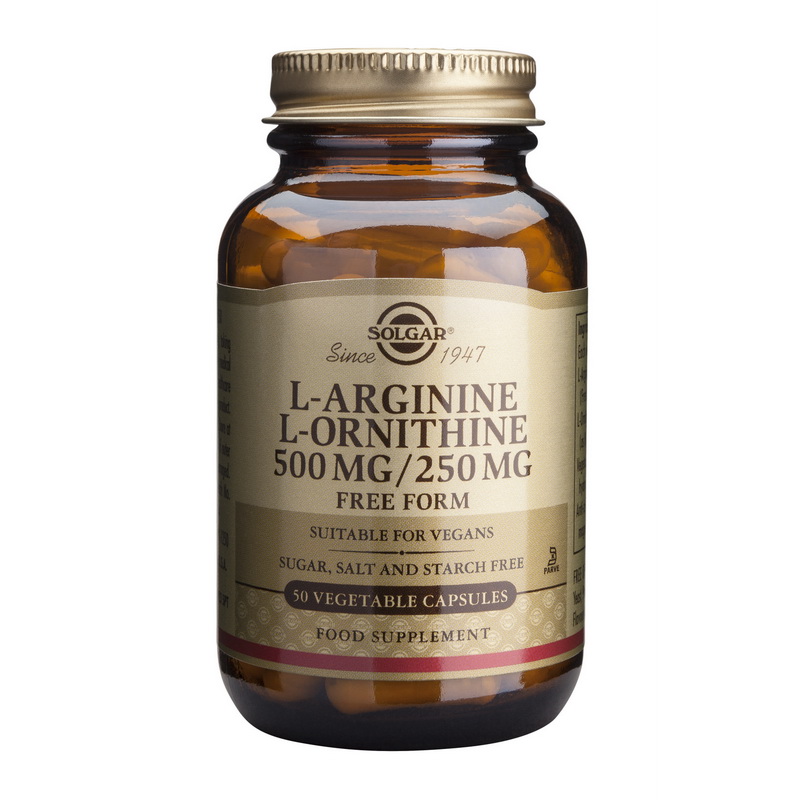 L-Arginine L-Ornithine 500/250mg (50 capsule), Solgar