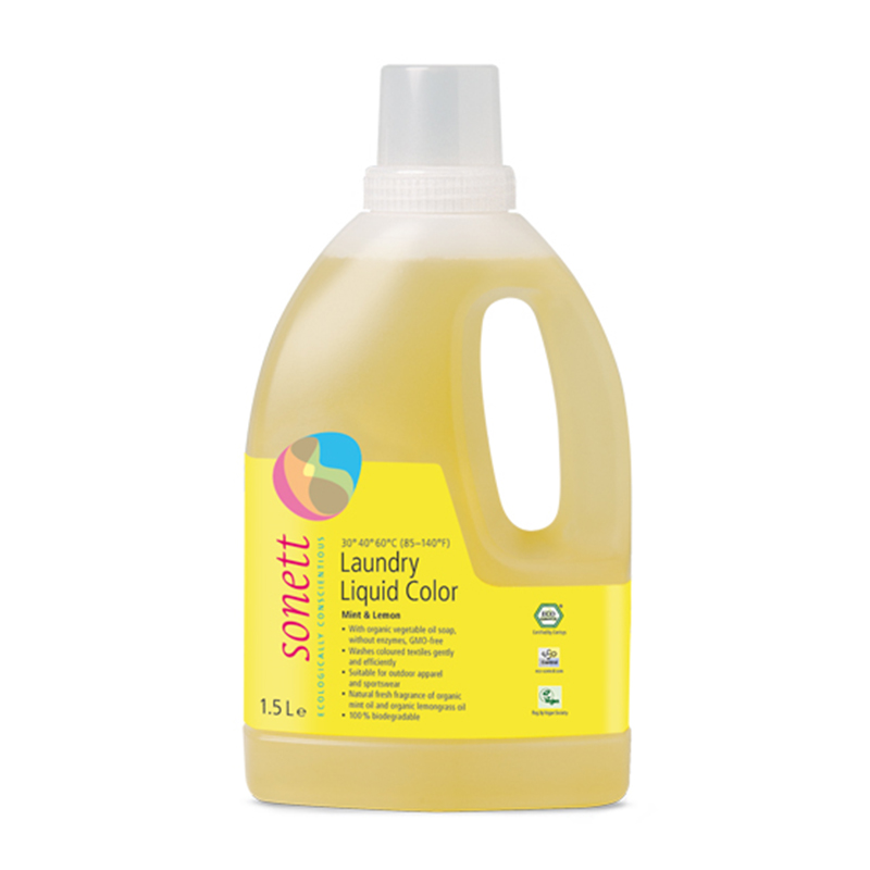 Detergent ecologic lichid pentru rufe colorate – menta si lamaie (1.5 litri), Sonett Efarmacie.ro imagine noua