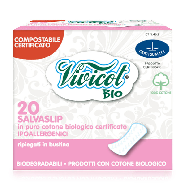 Protej slip din bumbac bio hipoalergenic compostabil – normal (20 bucati), Vivicot Efarmacie.ro