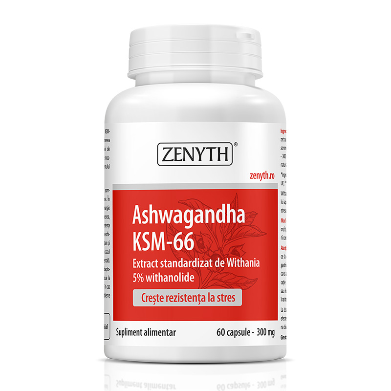 Ashwaghanda KSM-66 300 mg (60 capsule), Zenyth Pharmaceuticals Efarmacie.ro