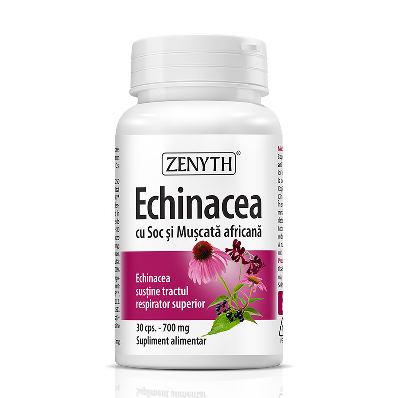 Echinacea cu soc si muscata africana (30 capsule), Zenyth Pharmaceuticals Efarmacie.ro