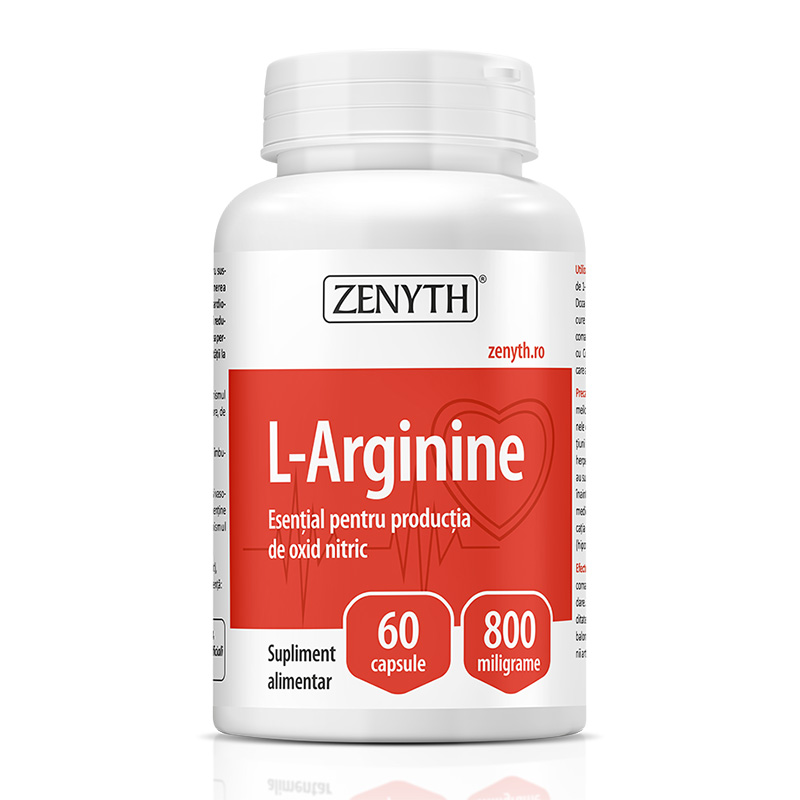 L-Arginine 800 mg (60 capsule), Zenyth Pharmaceuticals Efarmacie.ro