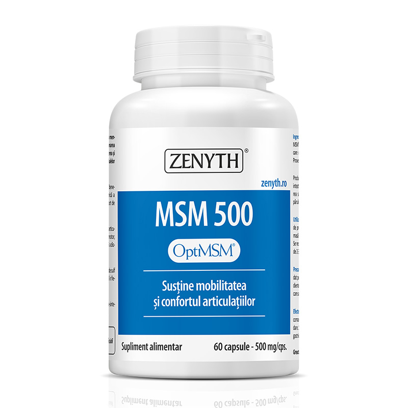 MSM 500 mg (60 capsule), Zenyth Pharmaceuticals Efarmacie.ro