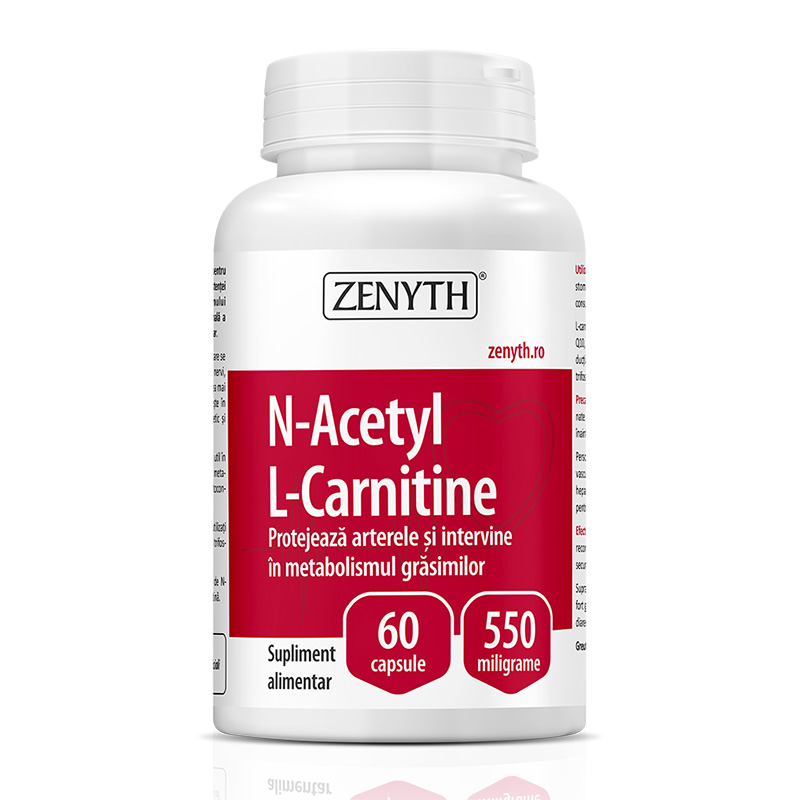 N-Acetyl L-Carnitine 550 mg (60 capsule), Zenyth Pharmaceuticals Efarmacie.ro
