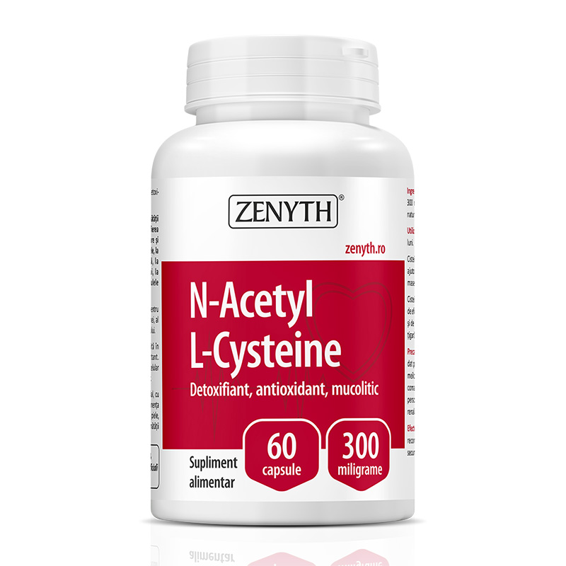 N-Acetyl L-Cysteine 300 mg (60 capsule), Zenyth Pharmaceuticals Efarmacie.ro