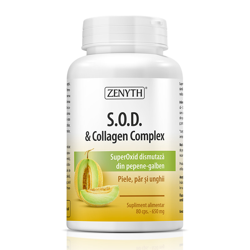 S.O.D si Collagen Complex 650 mg (80 capsule), Zenyth Pharmaceuticals Efarmacie.ro