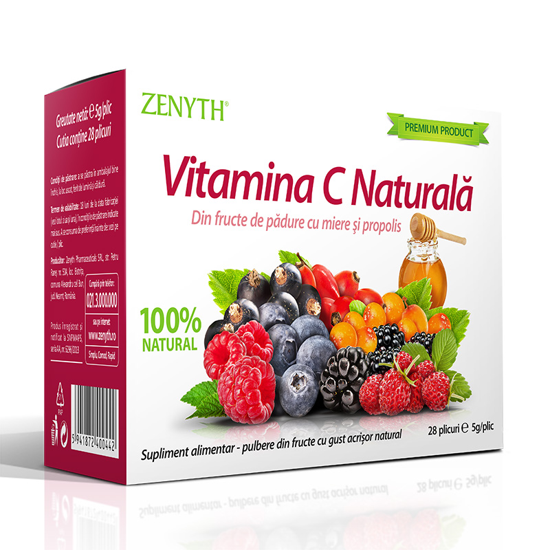 Vitamina C Naturala 5 grame (28 plicuri), Zenyth Pharmaceuticals
